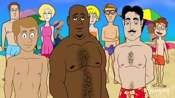 Gay Cartoon The Beach