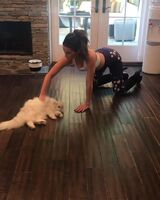 Rubbing her pussy against the floor