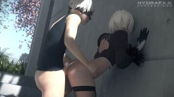 2B Gets Fucked By 9S In The Alley Part 3