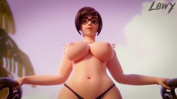 Mei showing off her boobies
