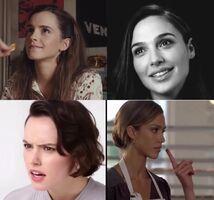 Emma Watson, Gal Gadot, Daisy Ridley, and Jessica Alba. Pick one for each 1. Sensual Blowjob 2. Messy Facefuck 3. Deep throat 4. Hard Sucking and Swallow