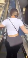 Jiggly PAWG on the escalator