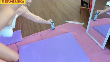 using body to imprint onto canvas