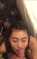 Filthy latina amateur moves her face to get it all covered
