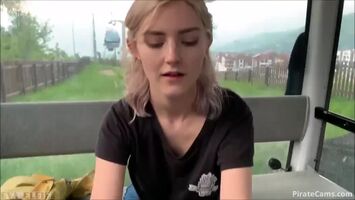 TEEN SWALLOWS LOADS OF CUM ON A CABLE CAR – PUBLIC BLOWJOB BY EVA ELFIE