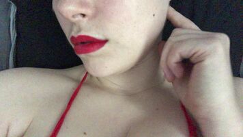 Red lips, red bikini