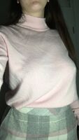 Pink Sweater Titty Drop