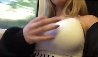 hey im new here, so here are my tits on the train, do you like em?