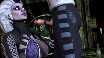 Sindel giving some lucky lad a handjob