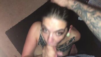 Sexy Tattooed Slut Gets Drenched In Cum