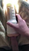 Blowing a creamy load all over my fleshlight
