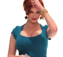 How roughly would you fuck Christina Hendricks throat and fat tits?