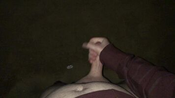 Jerking off at the park at night