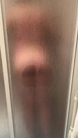Spreading my booty against the shower door !