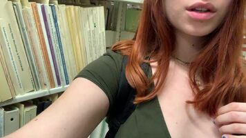 one sentence to describe me: 5’1” redhead with an affinity for showing off her tits in libraries