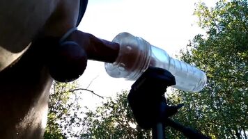 Nothing more relaxing than a beautiful morning outdoors milking my stiff cock.