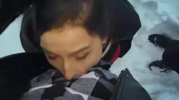 It's never too cold for the girls to share cum!