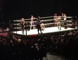 Alexa fails a kip up while Mickie taunts her
