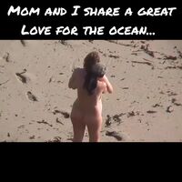 Son at nude beach with his naughty mom