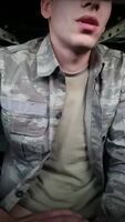 Turkish solider sneaks off to bust a nut while on duty